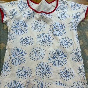 The Beaufort Bonnet Company White and Blue Pajama Set